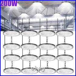 16 Pack 200W UFO Led High Bay Lights Commercial Warehouse Factory Light Fixture