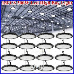 16 Pack 300W UFO Led High Bay Light Factory Warehouse Commercial Led Shop Lights