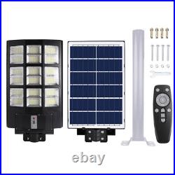 1600W 1152 LED Commercial Solar Street Light Dusk to Dawn Road Lamp With Pole US