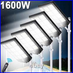 1600W 5kW Solar Street Light Dusk-Dawn FloodLight Road Lamp Commercial 9000000LM