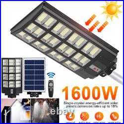 1600W 5kW Solar Street Light Dusk-Dawn FloodLight Road Lamp Commercial 9000000LM