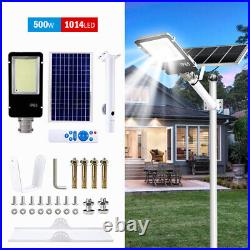 1600W Commercial Solar Street Light IP65 Dusk To Dawn Road LED Lamp+Remote+Pole