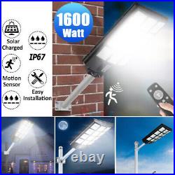 1600W Commercial Solar Street Light IP67 Parking Lot Big Road Lamp 9900000000LM