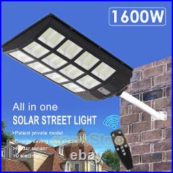 1600W Commercial Solar Street Light LED Full Brightness Dusk-to-Dawn Road Lamp