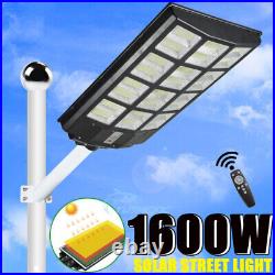 1600W Commercial Solar Street Light Motion Sensor Lamp Dusk To Dawn Road Lamp