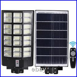 1600W Commercial Solar Street Light Outdoor Lamp Dusk to Dawn Road Lamp+Pole Set