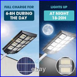 1600W Outdoor Solar Street Light 9900000000LM Commercial Dusk To Dawn Road Lamp