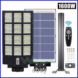 1600W Solar Power Commercial Solar Street Light Dusk to Dawn Road Pole+Remote