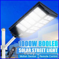 1600W Watts Solar Street Light Commercial Outdoor Security Road Lamp+Pole+Remote