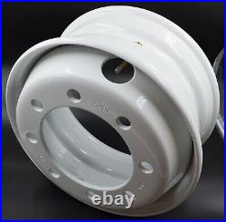 17.5 x6.75 White Steel Hub Pilot 8 Lug Commercial Trailer Wheel MHDSW175X675HW