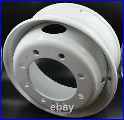 19.5 x6.75 White Steel Hub Pilot 8 Lug Commercial Trailer Wheel MHDSW195X675HW