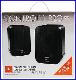 (2) JBL C1PRO-WH Control 1 PRO White 5.25 Wall Mount Home/Commercial Speakers