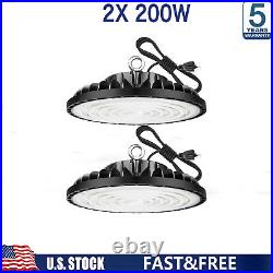 2 Pack 200W UFO Led High Bay Light Commercial Industrial Warehouse Light Fixture