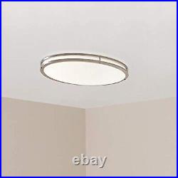 (2-Pack) Commercial Electric 32 in. Brushed Nickel LED Oval Flush Mount