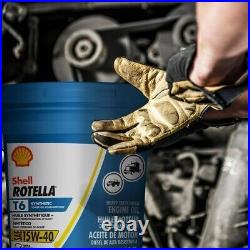 (2 Pack) Shell Rotella T6 Full Synthetic 15W-40 Diesel Engine Oil, 5 Gallon