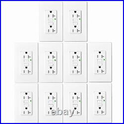20 Amp GFCI Outlet Self-Test Ground Fault Circuit Interrupter TR with Plate 10PK