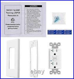 20 Amp Tamper-Resistant Outlet Ground Fault Receptacle WR White withWall Plate ×12