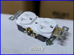 (200 pc) NEW Standard Duplex Receptacles 20 Amp WHITE 20A Commercial Grade CR20