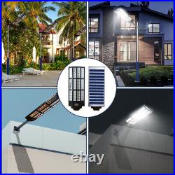 2024 NEW Commercial Solar Street Flood Light Outdoor Dusk To Dawn Road Lamp+Pole