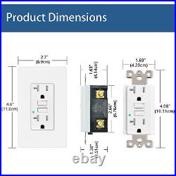 20A Amp GFCI Outlet Duplex Receptacles LED Indicator Non-TR with Wall Plate × 12