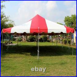 20x20 Pole Tent Weekender Event Party Canopy Red-White 14 Oz Commercial Vinyl