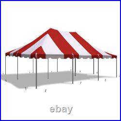 20x30' Pole Tent Event Party Premium Canopy Red-White Blockout Commercial Vinyl