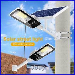 2150W Bright Commercial Solar Street Light Dusk to Dawn Road Lamp+Pole+Remote