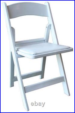 24 White Resin Folding Chair Commercial Stackable Wedding Party Event Chair