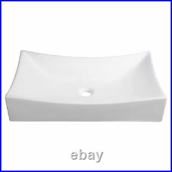 26 Bathroom Vessel Sink Porcelain Ceramic Above Counter Bowl Basin Pop Up Drain
