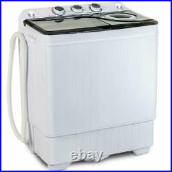 26LBS Portable Mini Compact Twin Tub Washing Machine withWasher and Spinner Cycle