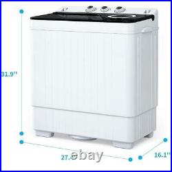26LBS Portable Mini Compact Twin Tub Washing Machine withWasher and Spinner Cycle