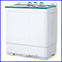 26Lbs Compact Mini Washing machine Small Twin Tub Laundry Washer with Drain Pump