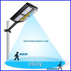 2PCS 900000000LM LED Solar Powered Street Light Commercial Bright Road Lamp+Pole