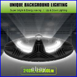 2Pack 240W UFO High Bay Light Warehouse Commercial Garage Area Lighting Fixture