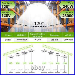 2Pack 240W UFO High Bay Light Warehouse Commercial Garage Area Lighting Fixture