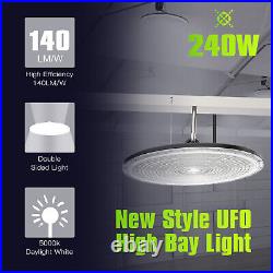 2Pack 240W UFO High Bay Light Warehouse Commercial Garage Area Lighting Fixture