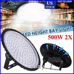 2Pack 500W UFO LED High Bay Light Shop Lights Warehouse Commercial Lighting Lamp