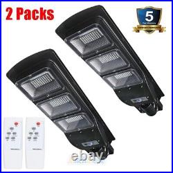 2Packs Outdoor Commercial 90W LED Street Lights Solar Powered IP67 Dusk-to-Dawn