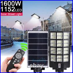 2X 9900000000LM 1600W Commercial LED Solar Street Light Dusk to Dawn Road Lamp