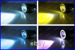 3 Projector Fog Light Lamps with 40-LED Halo Angel Eyes Rings + 12000K HID Combo