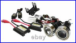 3 Projector Fog Light Lamps with 40-LED Halo Angel Eyes Rings + 3000K HID Combo