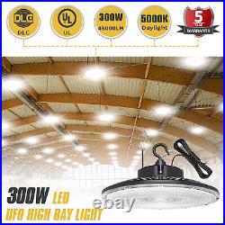 300W 45000LM Super Bright Commercial LED High Bay Lighting 5000K AC100-277V IP65