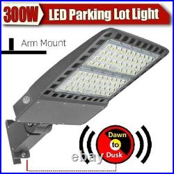 300W LED Parking Lot Light Dusk to Dawn Outdoor Commercial Shoebox Pole Fixture