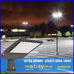 300W LED Parking Lot Light Dusk to Dawn Outdoor Commercial Shoebox Pole Fixture