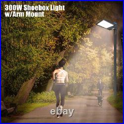 300W LED Parking Lot Light Fixture Shoebox Outdoor Street Area Commercial Light