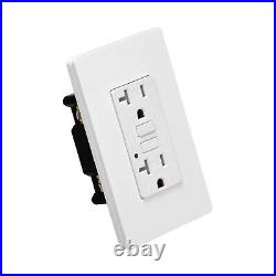 30Pack Electrical Outlet GFCI 20A Ground Fault Receptacle WR TR with Plate White