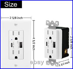 4.2A High-Speed USB Type-C/A Wall Outlet Charger 15Amp Duplex TR Receptacle ×10