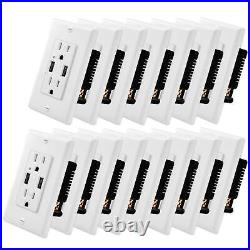 4.2A USB Wall Outlet Charger Electrical Receptacles for iPhone/iPad/Samsung 15PK