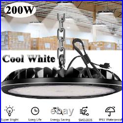 4 Pack 200W UFO LED High Bay Light Shop Lights Commercial Factory Warehouse Lamp