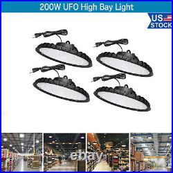 4 Pack 200W UFO Led High Bay Light Commercial Factory Warehouse Industrial Light